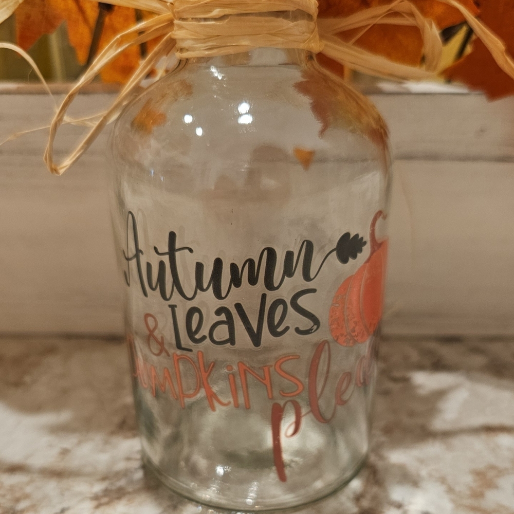 Set of 2 Fall Glass Decor. - Picture 3 of 3